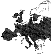 Natterer's European distribution